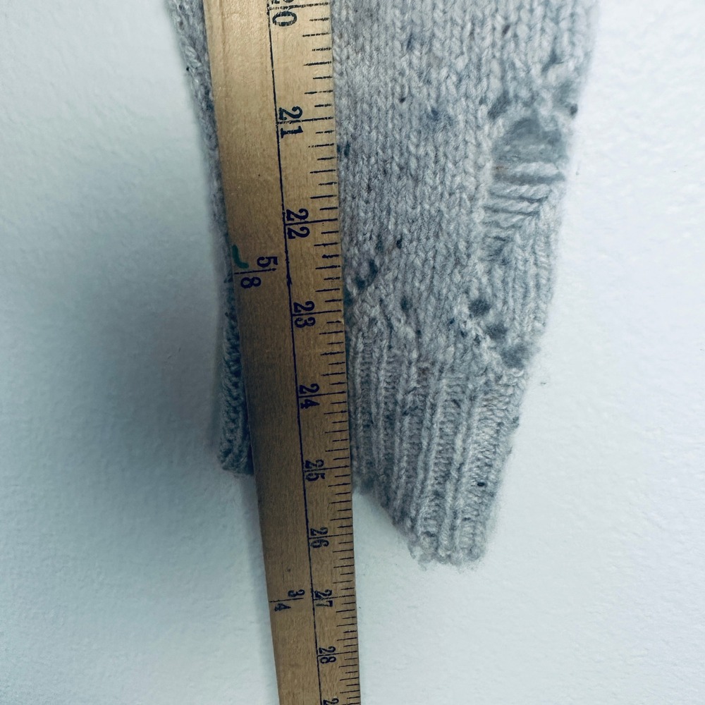 Autumn Cashmere Distressed Crewneck Sweater Light Blue Speckled Knit M - Picture 9 of 9